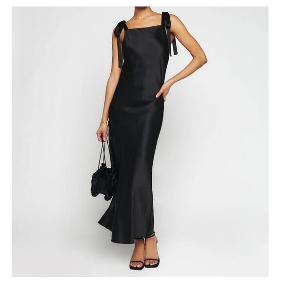 Reformation Aden Silk Dress Black - Picture 11 of 11